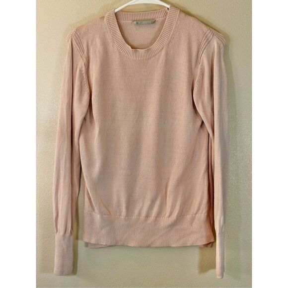 Everlane Soft Cotton Crew Knit Lightweight Blush Pink Crewneck Sweater Small - Picture 3 of 11